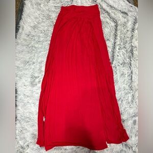 Elegant Red Maxi Skirt